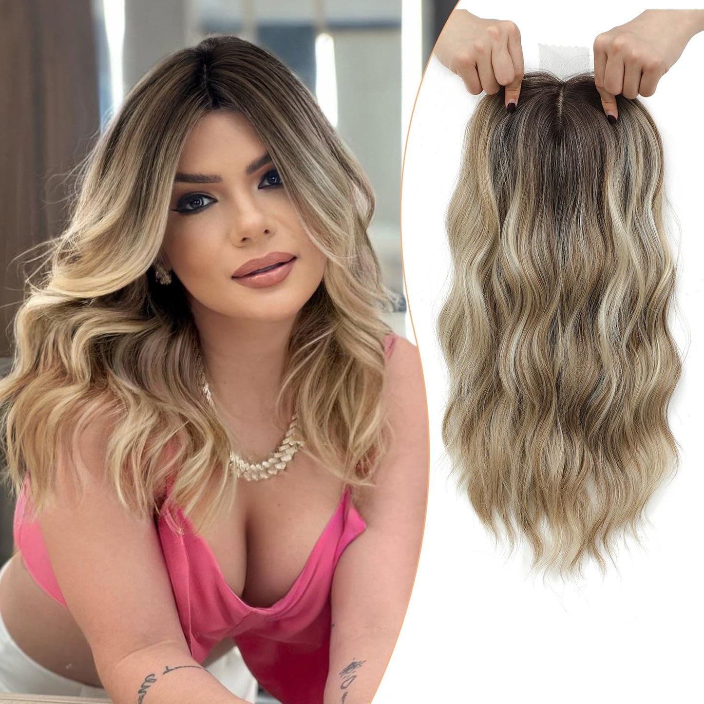 ⚡ Final Hours – Up to 41% Off🌷2026 New Lightweight & Breathable Wavy Hair Topper-100% human hair