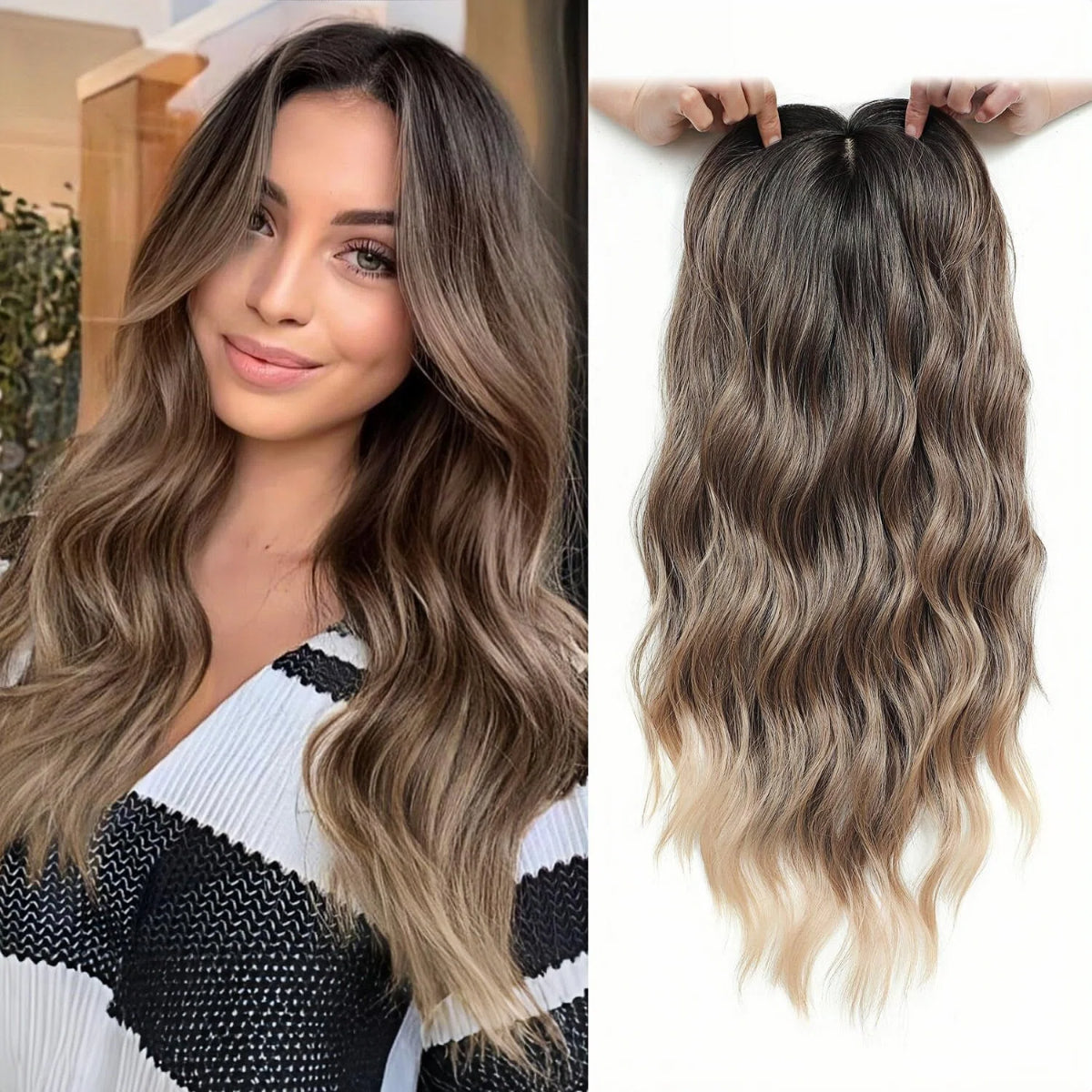 ⚡ Final Hours – Up to 41% Off🌷2026 New Lightweight & Breathable Wavy Hair Topper-100% human hair