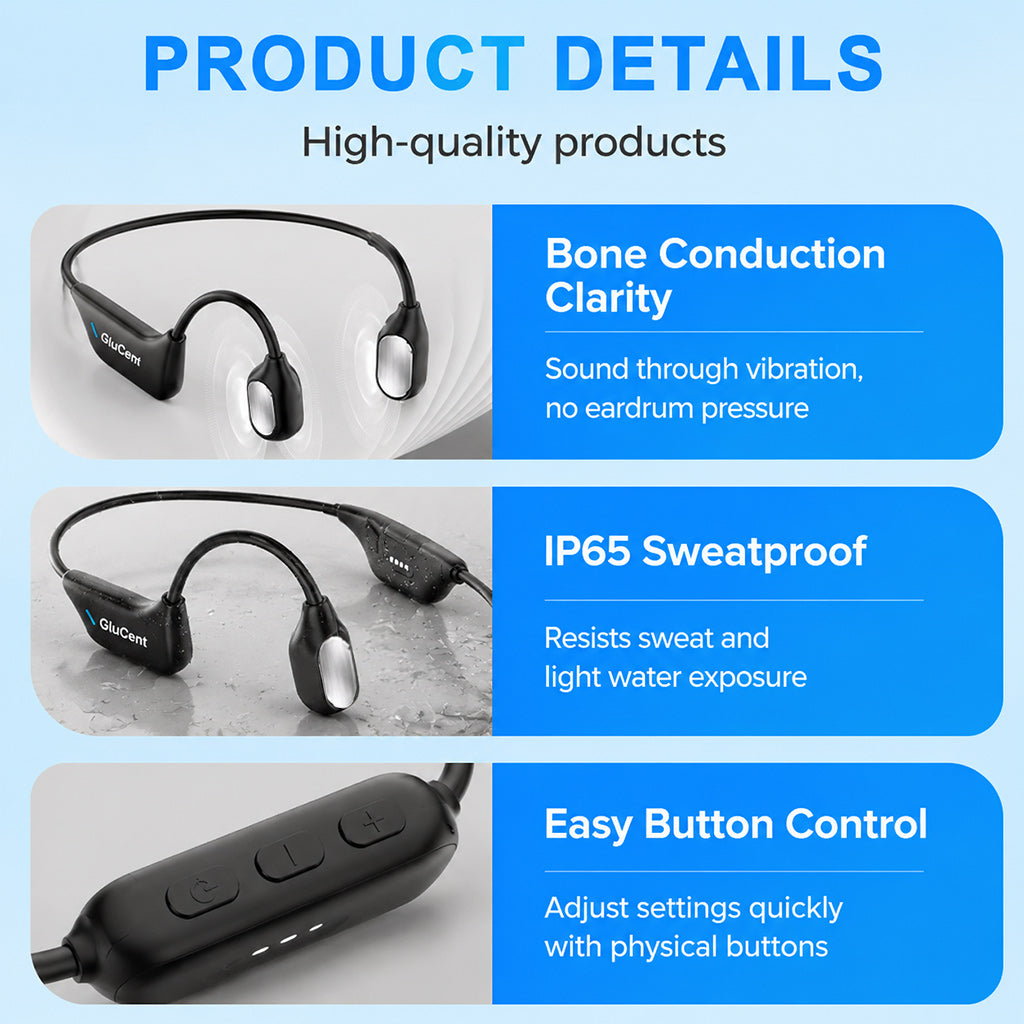 🔥 Final 2 Hours : Only Limited Stock Left🏆GluCent®  Bone Conduction Smart Hearing Headphones (Mayo Clinic Recommended)