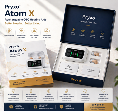 🔥 Final 1 Hours : Only Limited Stock Left👂 Pryxo™ Atom X Smart Hearing Aids — Clearer Sound, More Comfortable Living 💖🔊