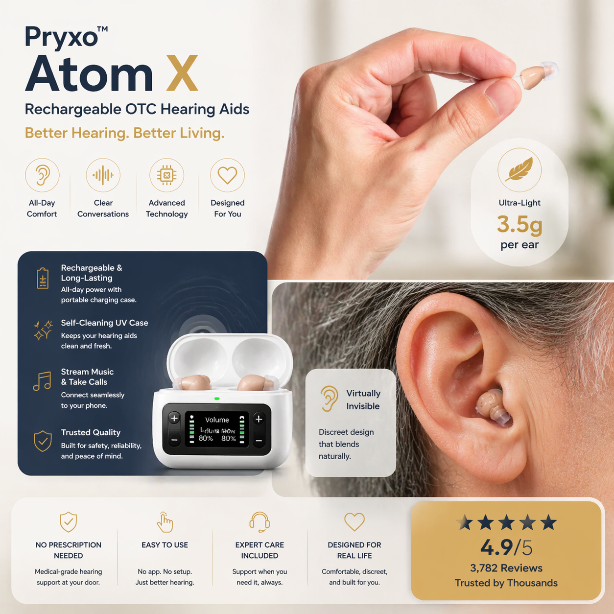 🔥 Final 1 Hours : Only Limited Stock Left👂 Pryxo™ Atom X Smart Hearing Aids — Clearer Sound, More Comfortable Living 💖🔊