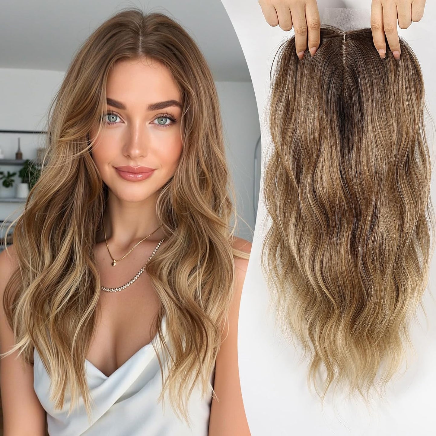 ⚡ Final Hours – Up to 41% Off🌷2026 New Lightweight & Breathable Wavy Hair Topper-100% human hair